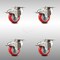 Service Caster 3 Inch 316SS Red Polyurethane Swivel Top Plate Caster Set Total Lock Brake SCC SCC-SS316TTL20S314-PPUB-RED-4 - alternate 4